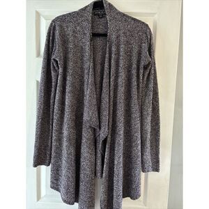 Barefoot Dreams Bamboo Chic Lite Open Cardigan Sweater S/M Purple Soft